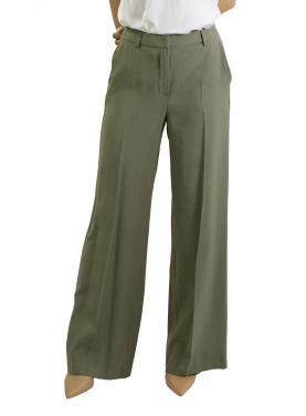 Pantalone in viscosa con bottone palazzo Options 